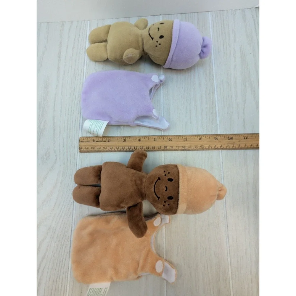 Marvel Education lot plush baby dolls AA Brown white tan hats Diversity buddies